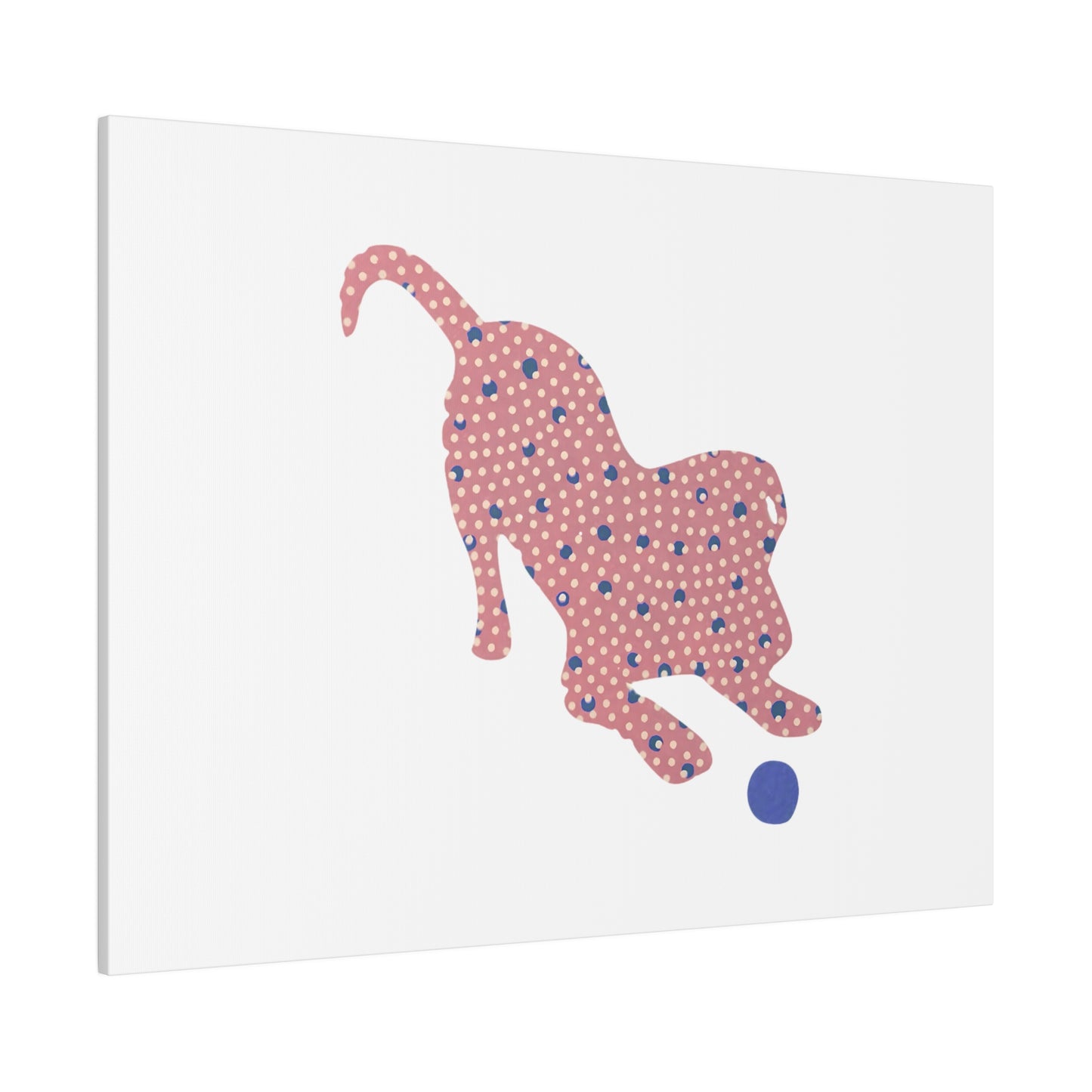 Silhouette POD - Playing Puppy Pink & Blue - Matte Canvas, Stretched, 0.75"