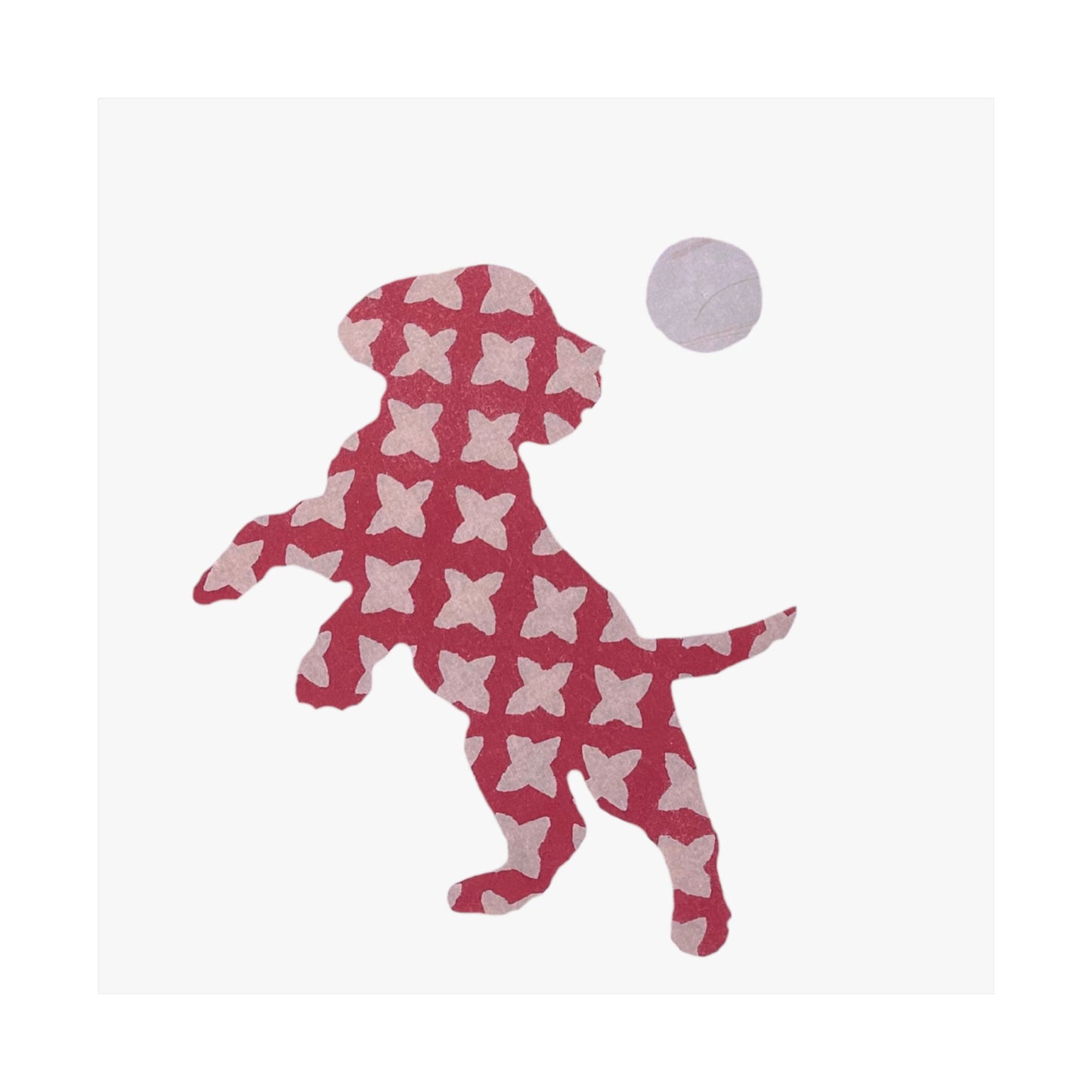 Silhouette POD - Playing Puppy Pink - Matte Vertical Posters