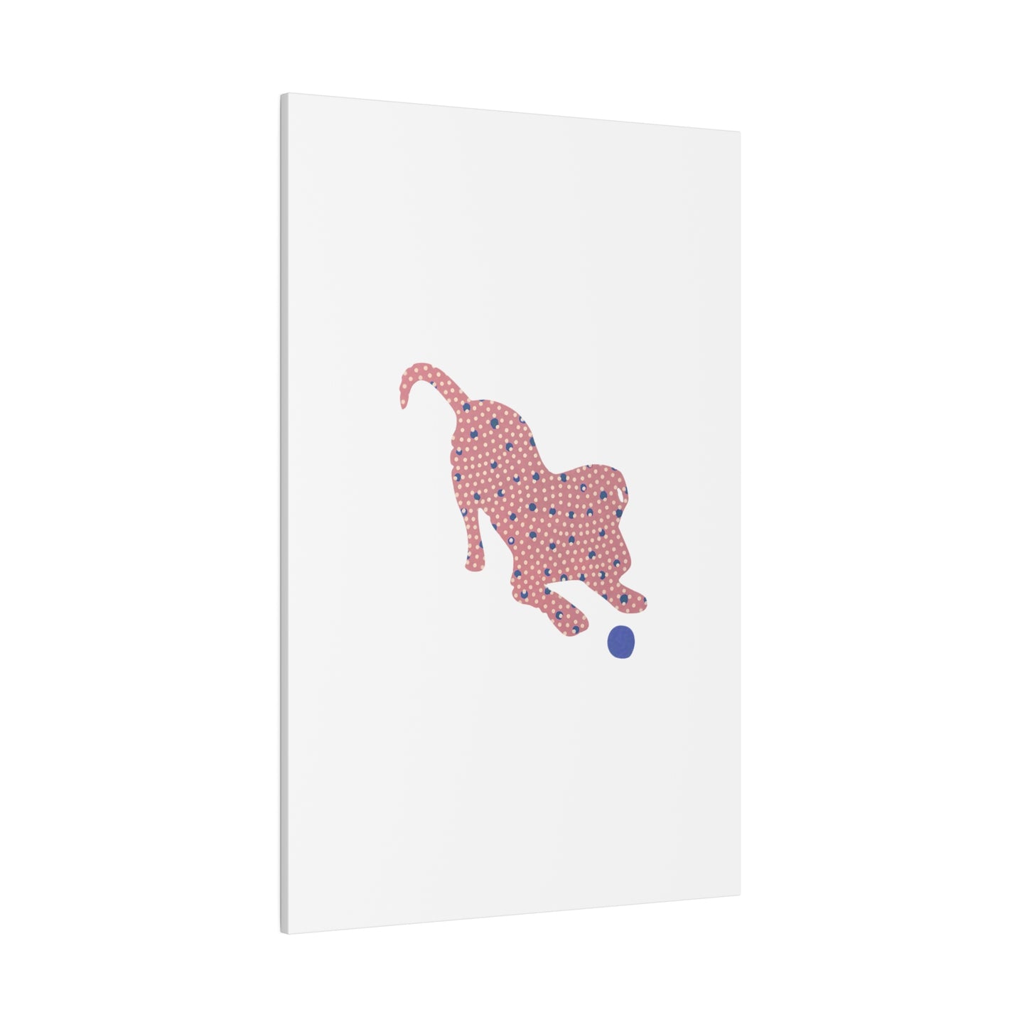 Silhouette POD - Playing Puppy Pink & Blue - Matte Canvas, Stretched, 0.75"