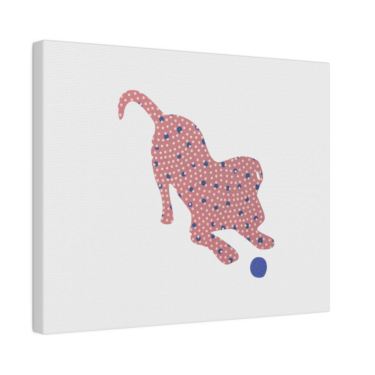 Silhouette POD - Playing Puppy Pink & Blue - Matte Canvas, Stretched, 0.75"