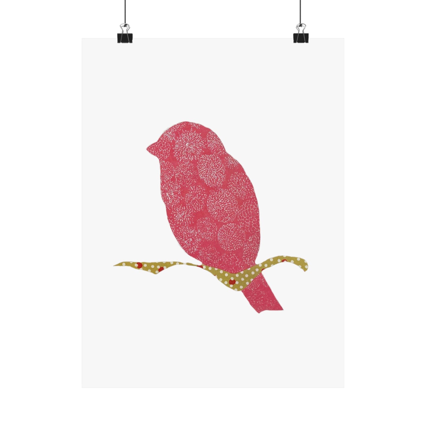 Silhouette POD - Pink Bird - Matte Vertical Posters