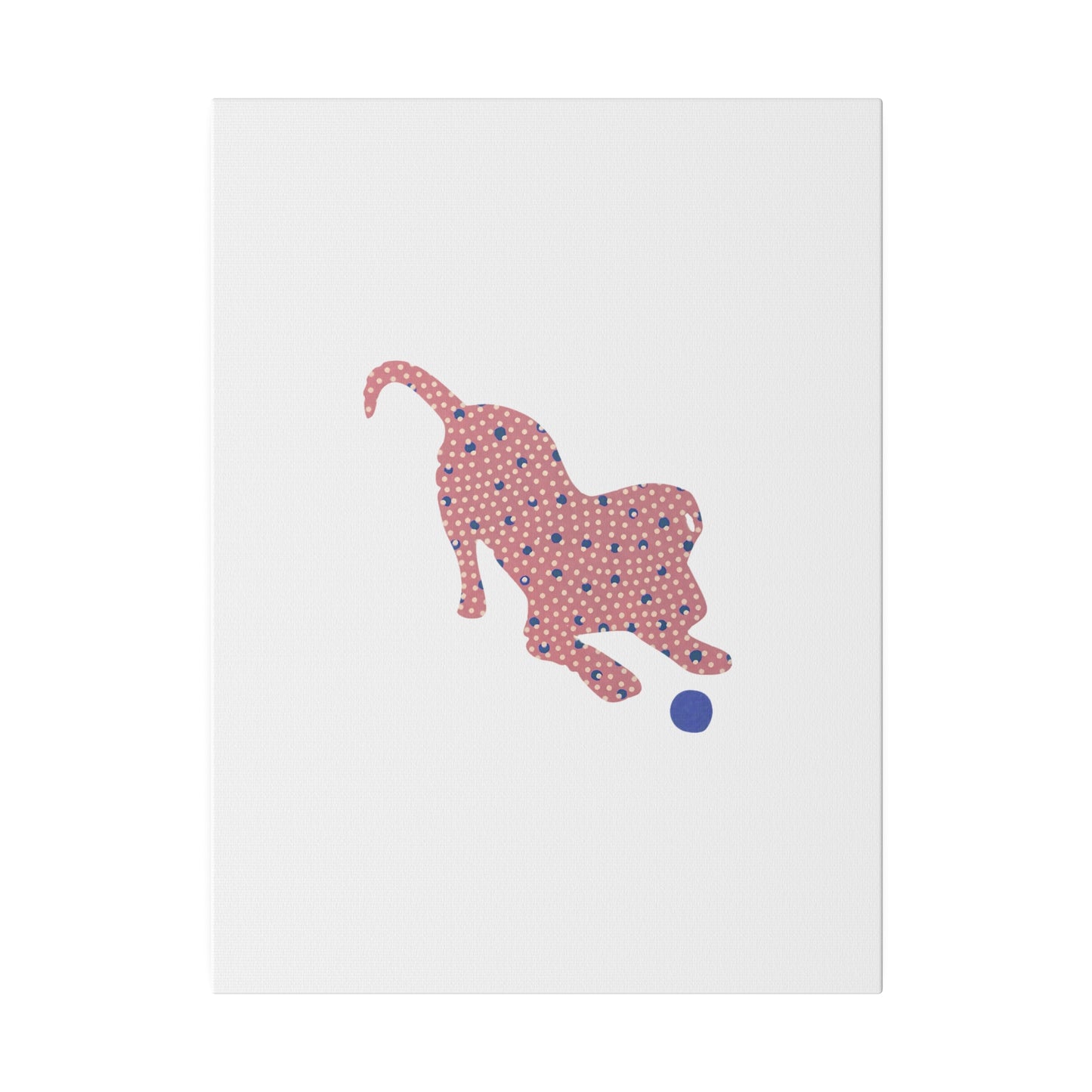 Silhouette POD - Playing Puppy Pink & Blue - Matte Canvas, Stretched, 0.75"