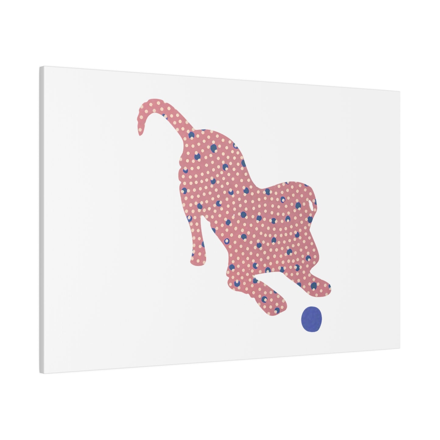 Silhouette POD - Playing Puppy Pink & Blue - Matte Canvas, Stretched, 0.75"