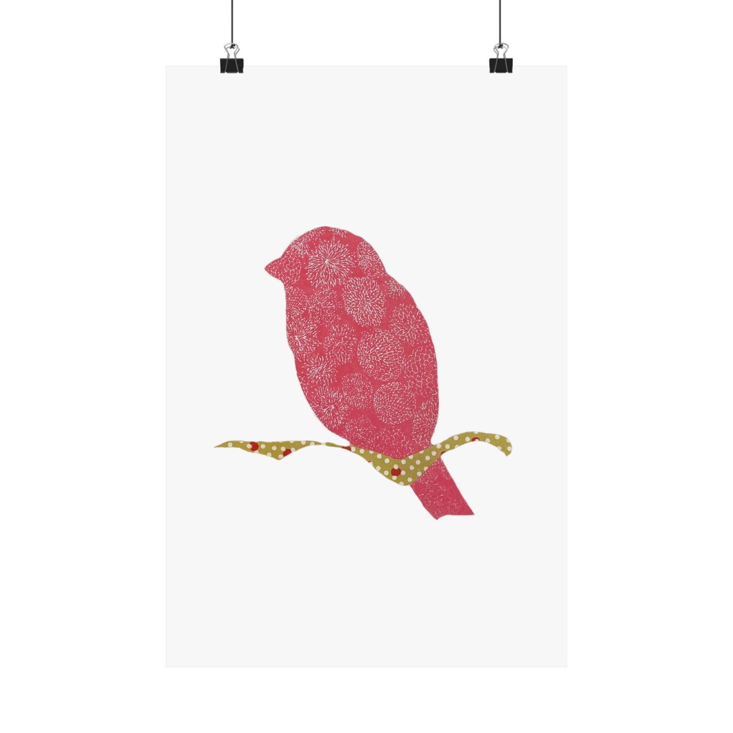 Silhouette POD - Pink Bird - Matte Vertical Posters