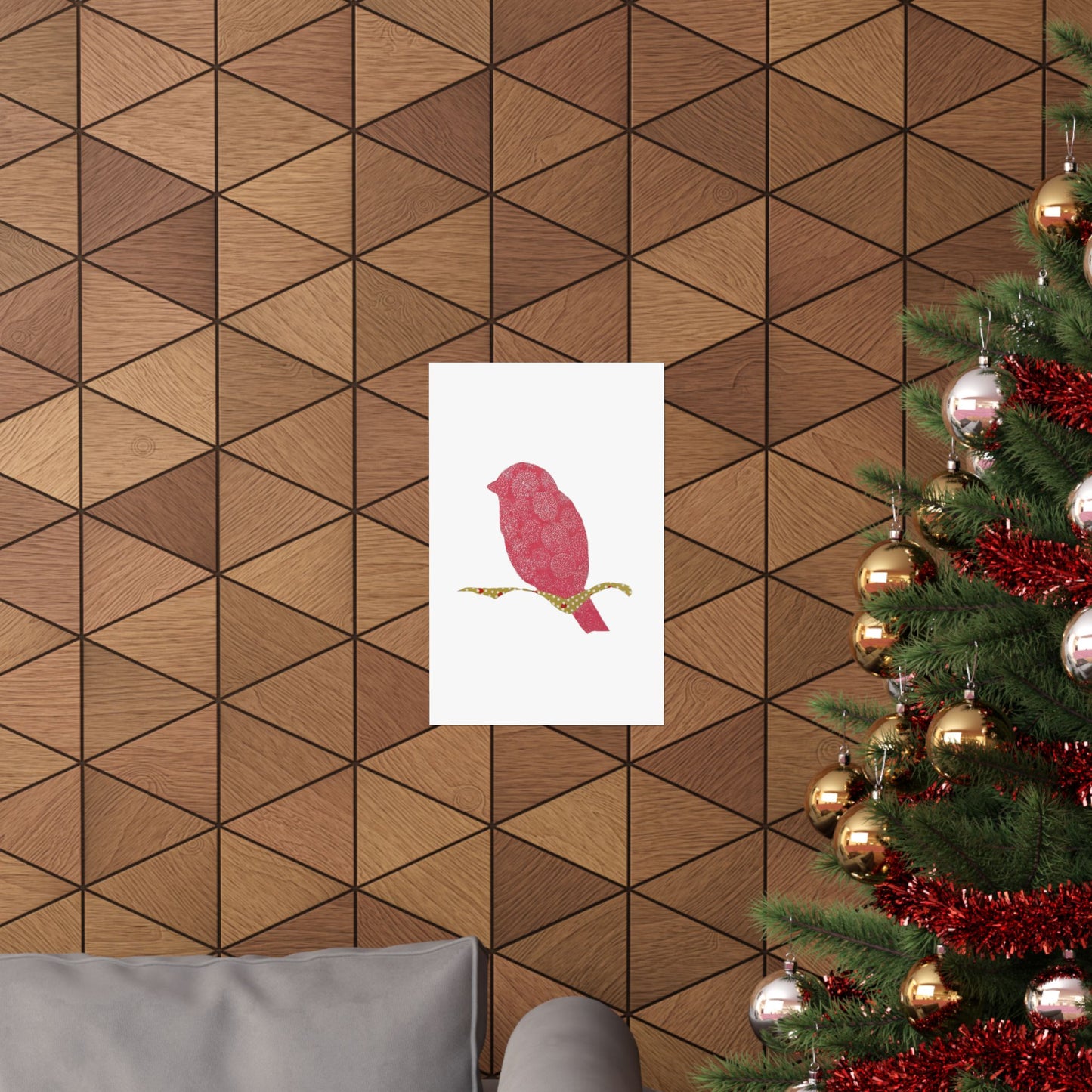 Silhouette POD - Pink Bird - Matte Vertical Posters