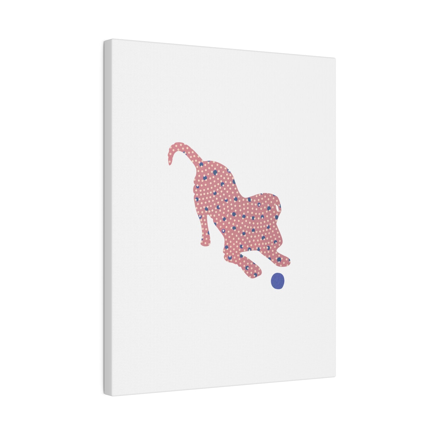 Silhouette POD - Playing Puppy Pink & Blue - Matte Canvas, Stretched, 0.75"