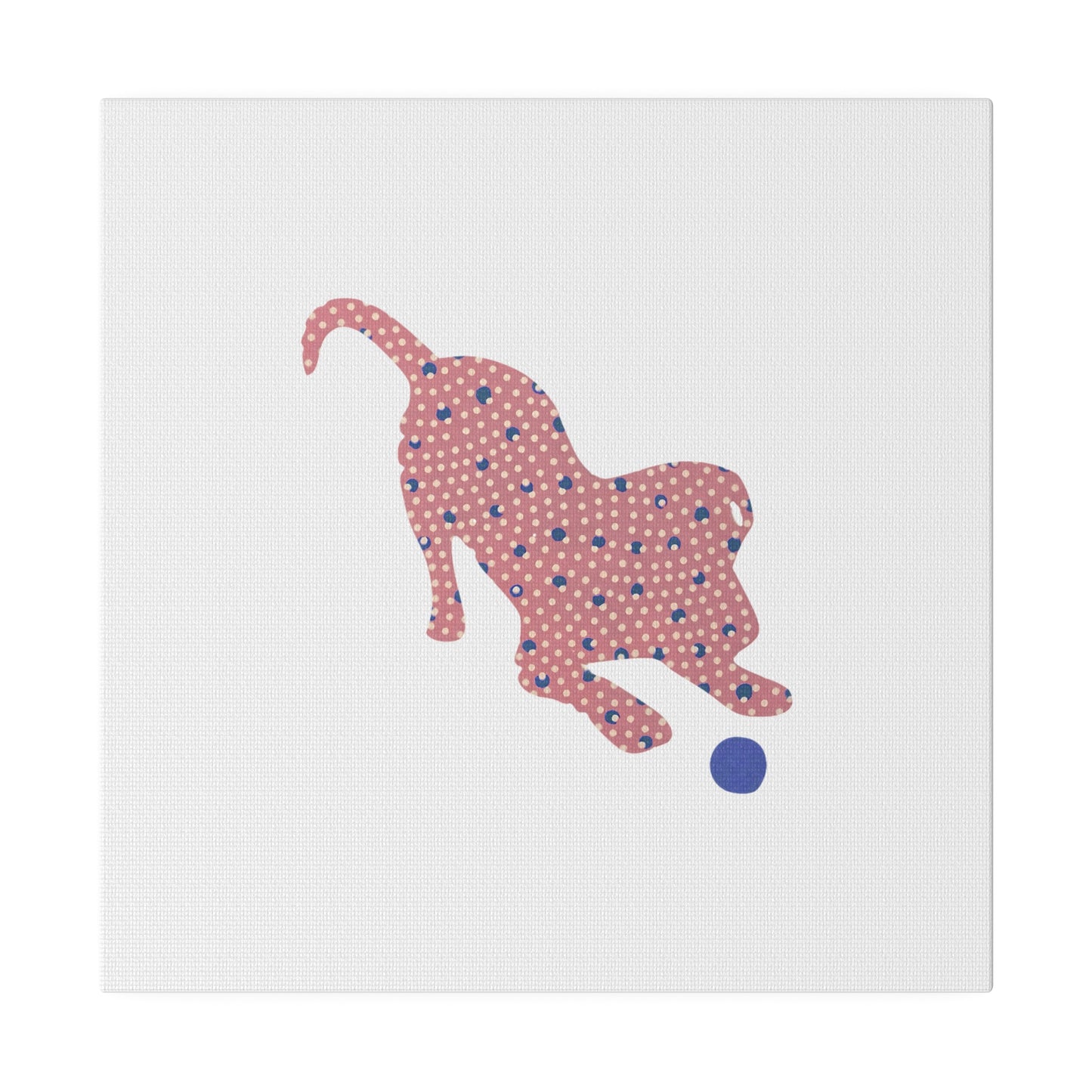 Silhouette POD - Playing Puppy Pink & Blue - Matte Canvas, Stretched, 0.75"